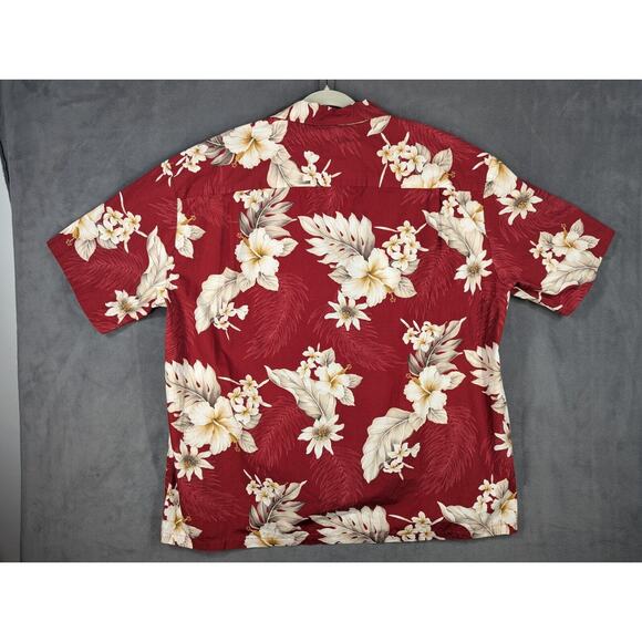 PACIFIC LEGEND Mens 3XL Hawaiian Camp Shirt Red Floral USA - Picture 6 of 6